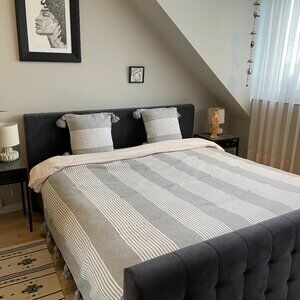 Handwoven 3 piece Berber bedding set from Morocco, blanket and pillows